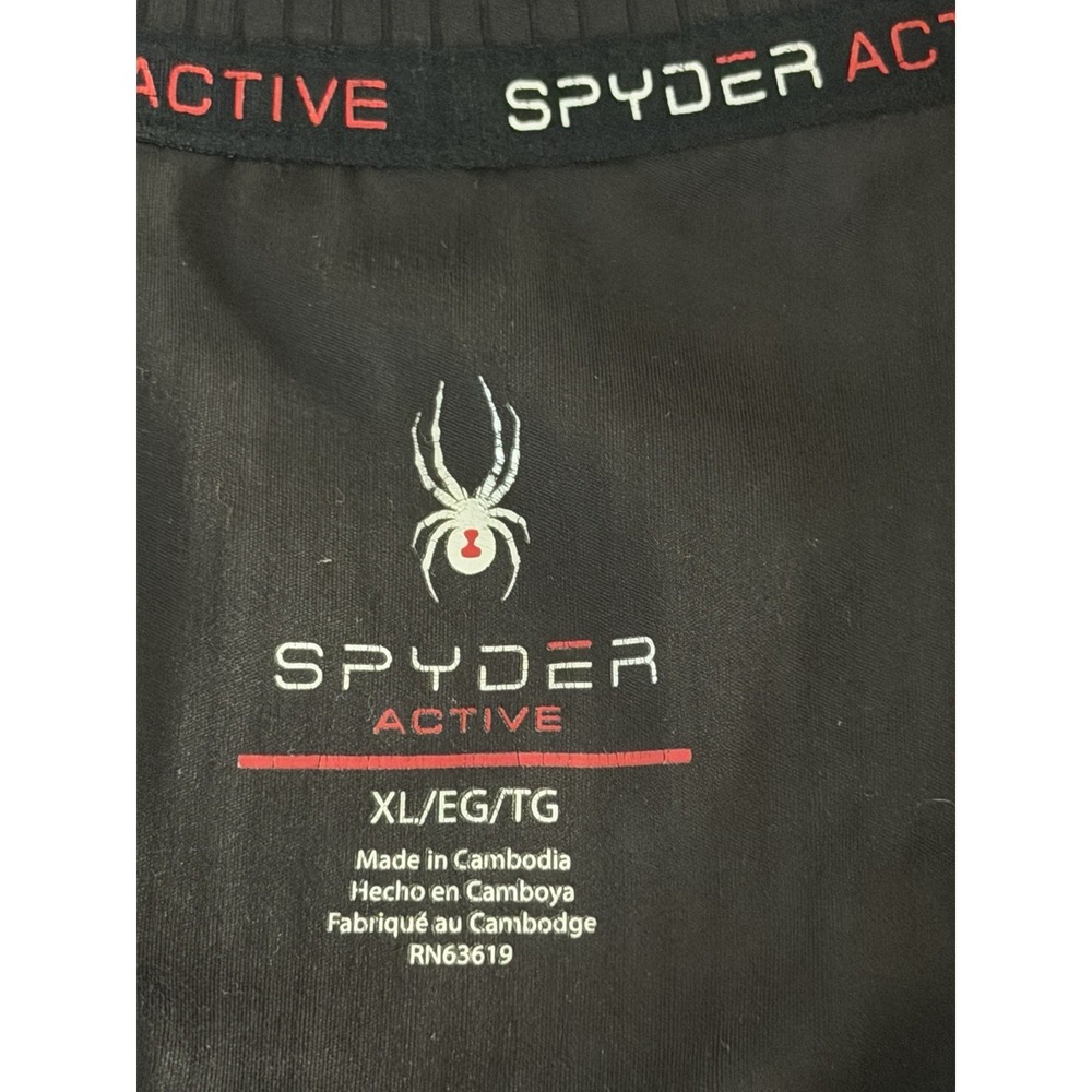 Spyder Active Ribbed Performance Tee XL Black Athleisure Gym Running Stretch - Picture 4 of 5